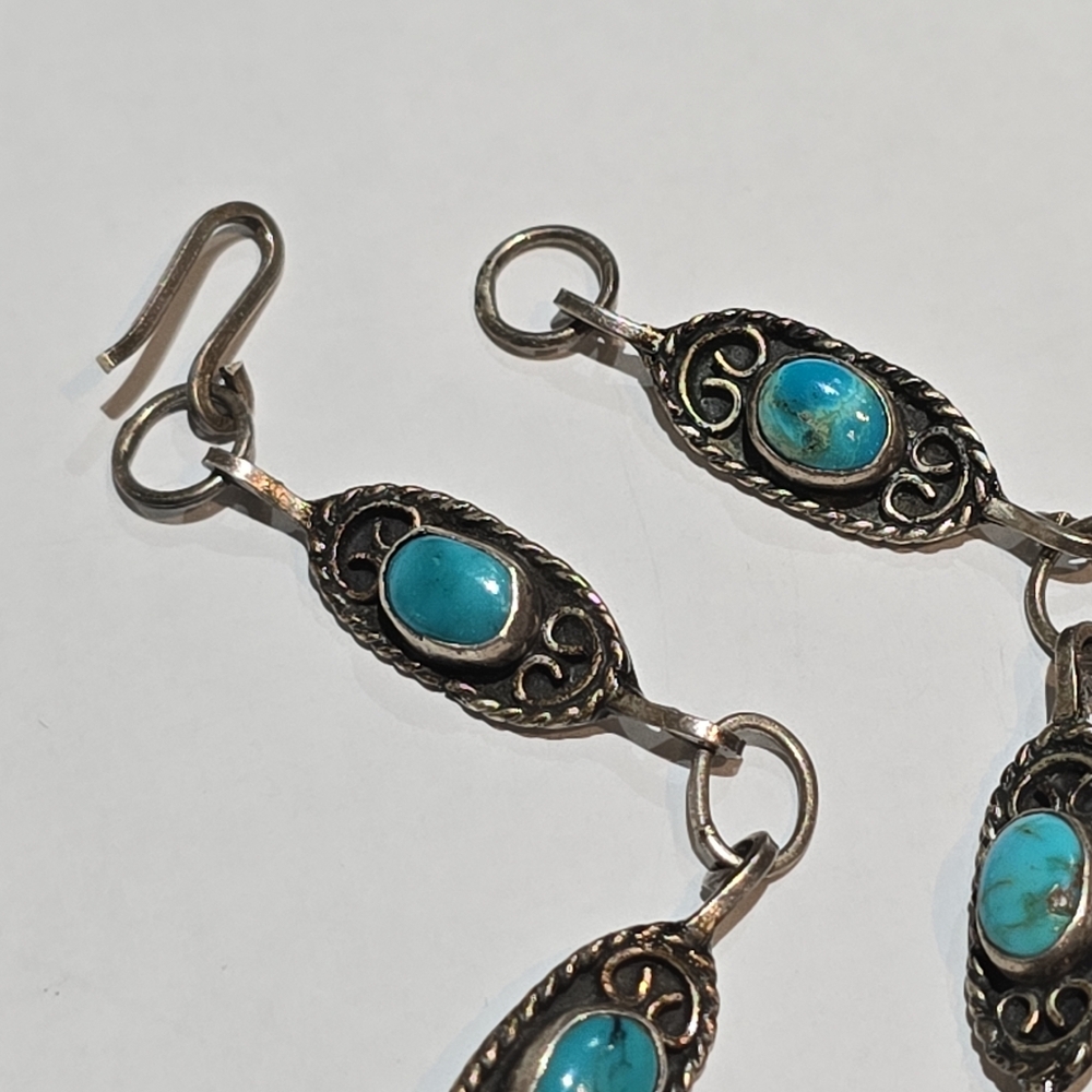 Vintage 925 Sterling Silver & Turquoise MEXICO GA02 Bracelet - Picture 3 of 8